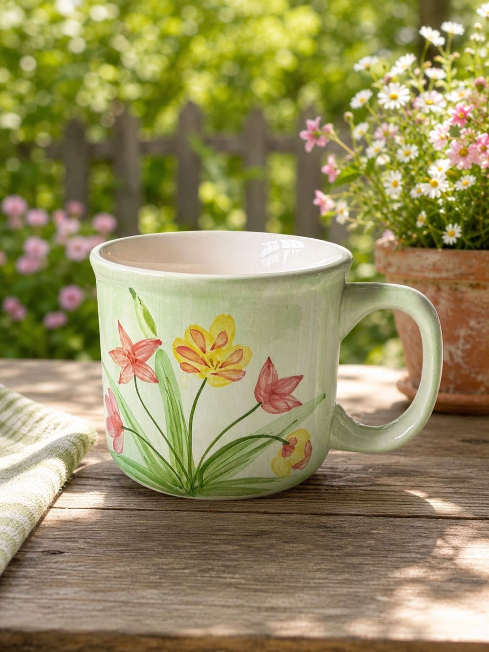 Eddie Bauer Home ceramic tulip Floral Impressionist mug